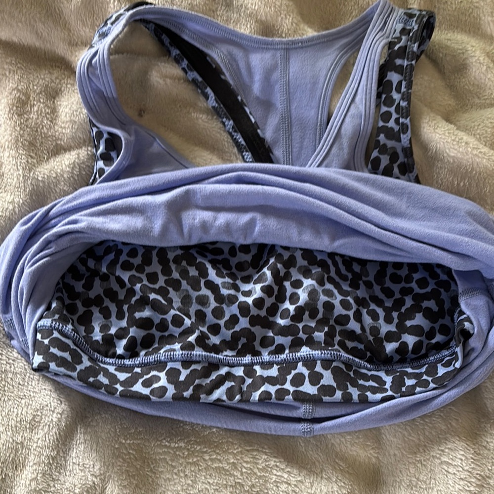 Lululemon Athletica Blue and Gray Fitted Sleeveless Tank Top - Picture 4 of 7